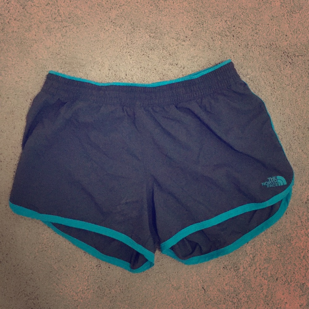Northface running shorts, Grey and blue. Medium